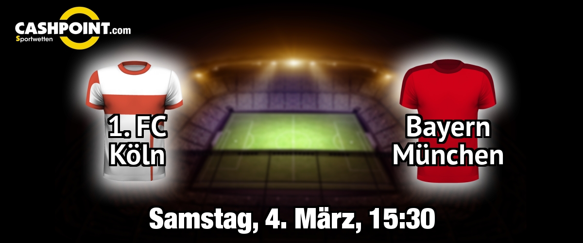 Samstag, 04.03.2017, 15:30 Uhr: FC Koeln VS Bayern Muenchen, Deutsche Bundesliga 23. Spieltag, Rheinenergiestadion