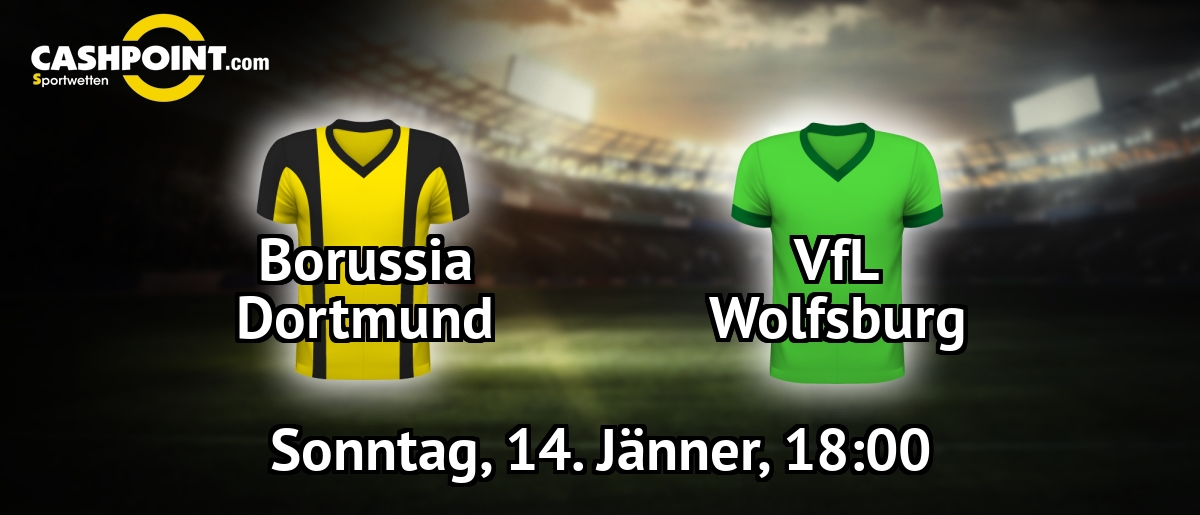 Sonntag, 14.01.2018, 18:00 Uhr: Borussia Dortmund VS VfL Wolfsburg, Deutschland Erste Bundesliga 18. Spieltag, Signal Iduna Park