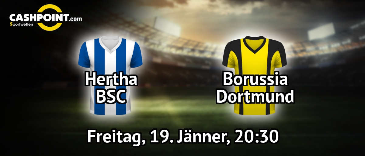 Freitag, 19.01.2018, 20:30 Uhr: Hertha BSC VS Borussia Dortmund, Deutschland Erste Bundesliga 19. Spieltag, Olympiastadion Berlin