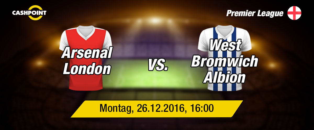 Montag, 26.12.2016, 16:00 Uhr: Arsenal London VS West Bromwich Albion, Premier League 18. Spieltag, London, Emirates Stadium